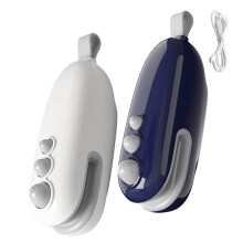 Mini Bag Sealer with Cutter, Rechargeable Handheld Heat Sealer for Plastic Bags, Food Storage White+Blue 2Pcs