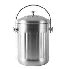 Composteira tipo balde para cozinha, sem odor, com alça e 2 filtros de carvão ativado, 5 litros, fácil de limpar.
