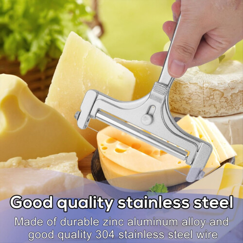 6pcs Cheese Slicer Kit, Wrench Comfortable Handle Wire Replacement for Block Butter Adjustable Slicing Kitchen Tools 2