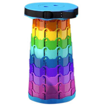 Taburete plegable portátil arcoíris para el hogar, taburete telescópico para exteriores, silla plegable multiusos ajustable, 1 pieza, color azul