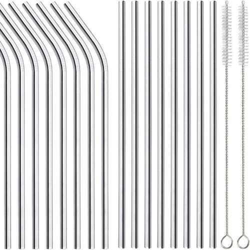 Metal Straw Straight or Bent Design-Bending thread 21.5c 304 1