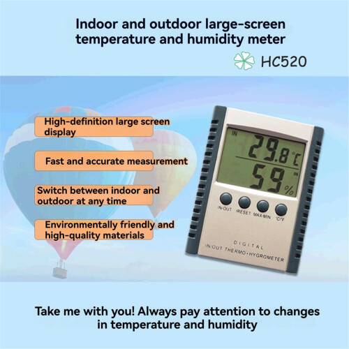 Termômetro e higrômetro digital com display LCD para incubadora externa, controlador de umidade e medidor de temperatura. 1