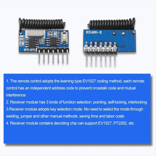 433mhz Receiver Learning Code Decoder Module 433mhz Wireless 4 CH Output for Remote Controls 1527 2262 Encoding 10pcs 2