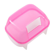 Banheiro de areia para hamster pequeno, rosa e branco, para gaiola de animais de estimação, 10 x 7 cm