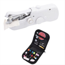 Mini máquina de costura elétrica portátil com bobina para costura doméstica e de viagem. Acessórios para costura.