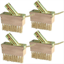 Conjunto de 4 escovas para juntas, escova de aço para ervas daninhas com cabo, cerdas metálicas e raspador contra ervas daninhas.