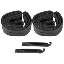 Câmara de ar para bicicleta 26x1,75/2,125, substituição para pneus internos, com 2 espátulas, pacote com 2 unidades.