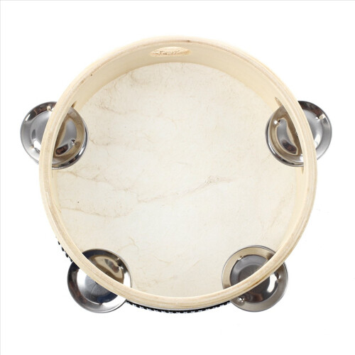Conjunto de 10 pandeiros musicais de 15 cm (6 polegadas) com tambores de percussão redondos, perfeitos para karaokê e festas. 2