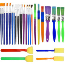 Set di 30 pennelli colorati per artisti, set di pennelli per bambini per principianti per acquerelli, strumento per disegnare