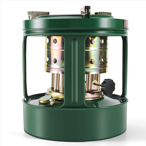 Fogão portátil universal mini para camping com 8 pavios, a querosene e óleo.