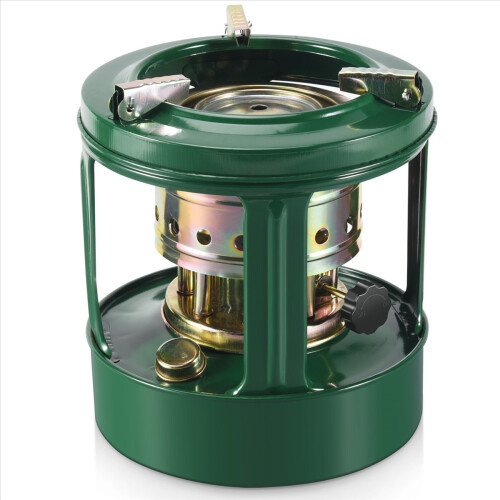 Fogão portátil universal mini para camping com 8 pavios, a querosene e óleo. 1