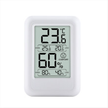 Higrômetro e termômetro digital para ambientes internos, com monitor de temperatura, ideal para escritórios e escolas.