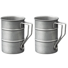 Caneca de cerveja de metal estilo rústico, feita em aço inoxidável 304 com alça. Caneca de metal vintage para bebidas.