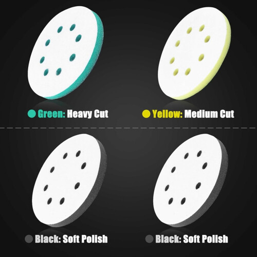 Conjunto de 4 discos de lixa de espuma para lixadeira orbital, 5 polegadas, 8 furos, Surfprep Pad 1