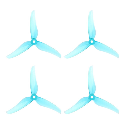 Hélice T5146 de 5 polegadas com 3 pás e furo de montagem de 5 mm, rotação CW/CCW, para acessórios de drones RC FPV, azul.