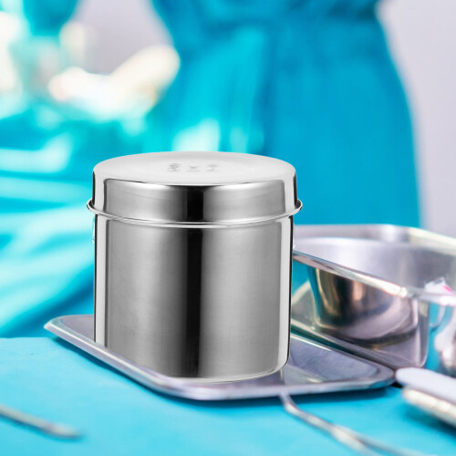 2 Pcs Stainless Steel Small Medicine Bottle Cereal Storage Container 2