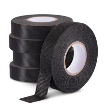 Adhesive Fabric Cloth Tape 5 Rolls For Wiring Harness Electrical Insulation Tape Black 19mm x 15m Heat Resistant