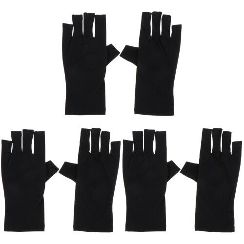 6 Pcs Nail Gloves UV Shield Gel Manicure Fingerless Protector 2