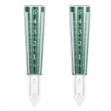5 Inch Capacity Rain Gauge Outdoor with Magnified Scale and Numbers for Garden Patio Yard 2Pack Green