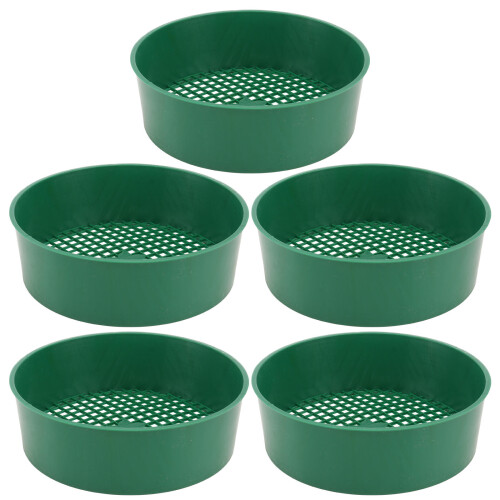 3 Pack Plastic Mesh Sieve Garden Soil Small Large Sifter Green