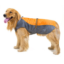Capa de chuva impermeável de poliéster para cães, alta visibilidade com faixa refletora, design elegante tipo capa, fácil de limpar e lavável na