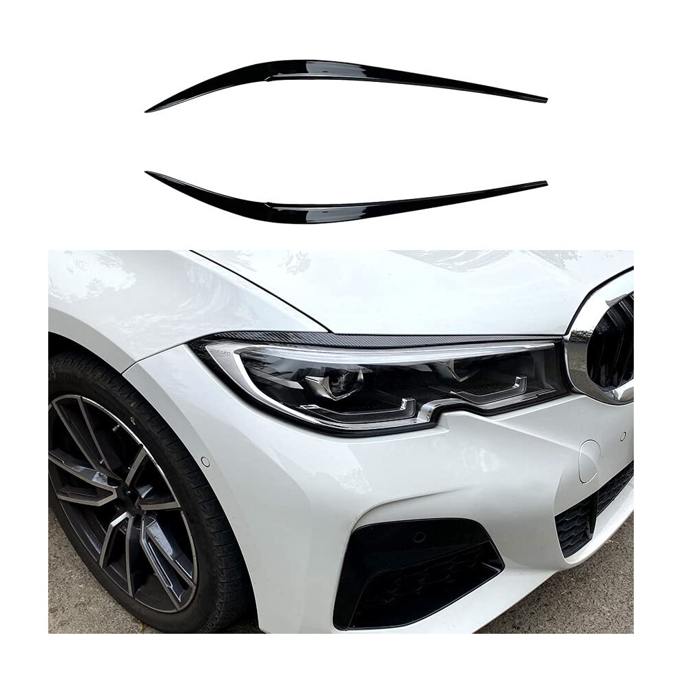 Headlight Eyebrow Cover Gloss Abs Trim For Bmw 3 Series G20 320I 325I 330I Sporty Look Black 9323874429854
