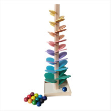 Set di blocchi di legno per costruzioni - Pista educativa con palline a forma di petalo di albero per l'apprendimento e lo sviluppo precoci