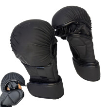 Men's boxing gloves – adjustable padded gloves for heavy punching bags, Black