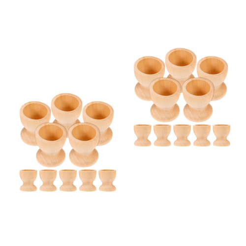 20 Pcs Wooden Egg Holder Storage Tray For Refrigerator Tabletop 2