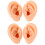 4 Pcs Silicone Ear Models For Earrings Display Assorted Colors 5