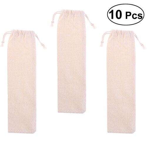 2 Pieces Straw Container Holder Reusable Case For Linen Carrying 1