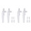 4 Pcs Handle White Aluminum Alloy Metal Universal 5