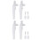4 Pcs Handle White Aluminum Alloy Metal Universal 8