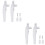 4 Pcs Handle White Aluminum Alloy Metal Universal 9