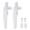 4 Pcs Handle White Aluminum Alloy Metal Universal 4