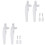 4 Pcs Handle White Aluminum Alloy Metal Universal 6