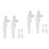 4 Pcs Handle White Aluminum Alloy Metal Universal 7