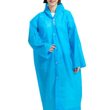 Regnfrakk med justerbar snor og hette, slitesterk unisex regnponcho for reiser med bærbar oppbevaringspose, miljøvennlig materiale vanntett