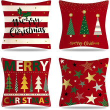 Holiday Cheer, Decorative Throw Christmas Pillow Covers, Velvet Fabric, Machine Washable for Convenient Care, Set of 4