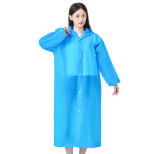 Poncho de chuva com capuz ajustável para adultos, capa de chuva impermeável com cordão e fecho de pressão, poncho de EVA leve, portátil e