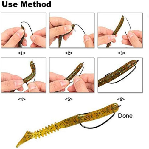 Offset Worm Fishing Hooks with Plastic Boxes High Carbon Steel for Bait 2