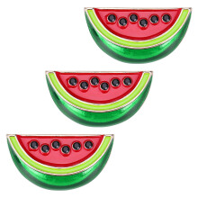 3Pcs Retro Alloy Brooch 1.38X0.71X0.39 Inch Watermelon Shape