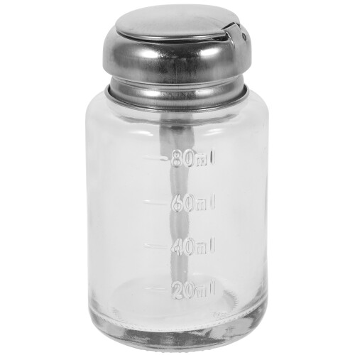 2Pcs Portable Nail Polish Remover Pump Bottle Clear Empty Dispenser