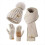 Conjunto de gorro, cachecol e luvas de inverno para mulheres, com gorro de pompom e cachecol comprido, acessórios estilosos 3 em 1. 1