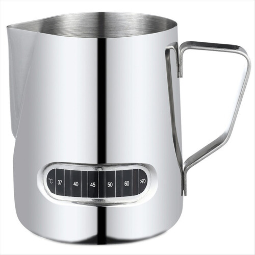 Espumador de leite com visor de temperatura e copo para latte art 350ml