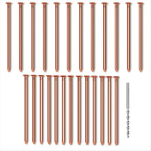 25 pregos de cobre para tocos de árvores, 8 cm de comprimento, puros, a granel, com broca para remoção de tocos.