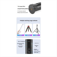 PULUZ Varinha de Luz LED RGB, Luz Magnética Portátil de Cores Vibrantes, Preenchimento Versátil para Fotografia e Vídeo, 30cm