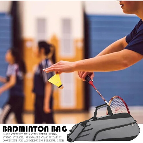 Tennis Racket Bag  Shoulder Case, Multi Racket Organiser Gray 2