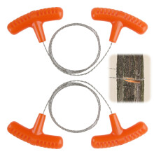 Pack of 2 Stainless Steel Wire Saw 75cm NonSlip WearResistant for Outdoor Camping