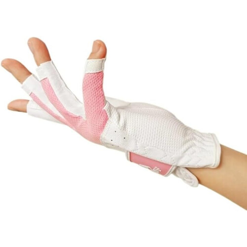 Golf Gloves for Women, Open Fingers, Soft Leather, Breathable, Comfortable 2